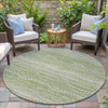 Piper Looms Chantille Gradient ACN2030 Sage Machine Washable Area Rug Round Outdoor Lifestyle Image Feature
