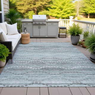 Piper Looms Chantille Gradient ACN2030 Teal Machine Washable Area Rug Outdoor Lifestyle Image Feature