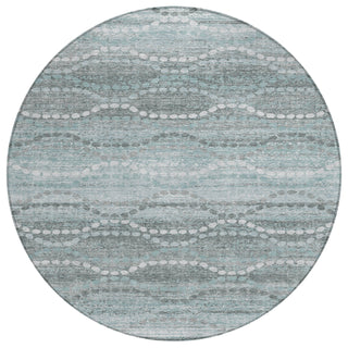 Piper Looms Chantille Gradient ACN2030 Teal Machine Washable Area Rug Round Main Image