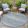 Piper Looms Chantille Gradient ACN2030 Teal Machine Washable Area Rug Round Outdoor Lifestyle Image Feature