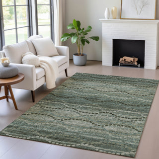 Piper Looms Chantille Gradient ACN2031 Aloe Machine Washable Area Rug Lifestyle Image Feature