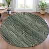Piper Looms Chantille Gradient ACN2031 Aloe Machine Washable Area Rug Round Lifestyle Image Feature