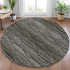 Piper Looms Chantille Gradient ACN2031 Chocolate Machine Washable Area Rug Round Lifestyle Image Feature