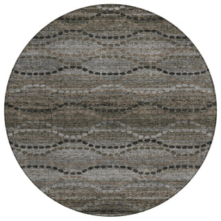 Piper Looms Chantille Gradient ACN2031 Chocolate Machine Washable Area Rug Round Main Image