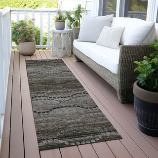 Piper Looms Chantille Gradient ACN2031 Chocolate Machine Washable Area Rug Runner Outdoor Lifestyle Image Feature