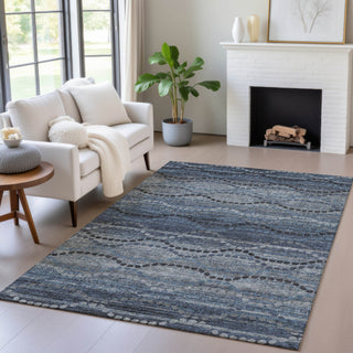 Piper Looms Chantille Gradient ACN2031 Navy Machine Washable Area Rug Lifestyle Image Feature