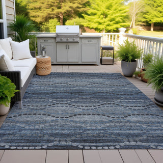 Piper Looms Chantille Gradient ACN2031 Navy Machine Washable Area Rug Outdoor Lifestyle Image Feature