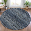 Piper Looms Chantille Gradient ACN2031 Navy Machine Washable Area Rug Round Lifestyle Image Feature