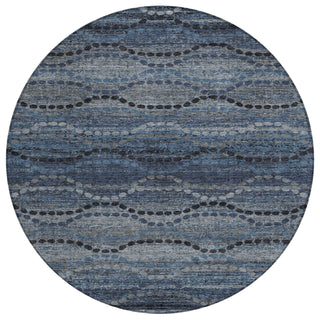 Piper Looms Chantille Gradient ACN2031 Navy Machine Washable Area Rug Round Main Image