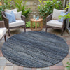Piper Looms Chantille Gradient ACN2031 Navy Machine Washable Area Rug Round Outdoor Lifestyle Image Feature