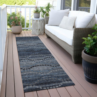 Piper Looms Chantille Gradient ACN2031 Navy Machine Washable Area Rug Runner Outdoor Lifestyle Image Feature