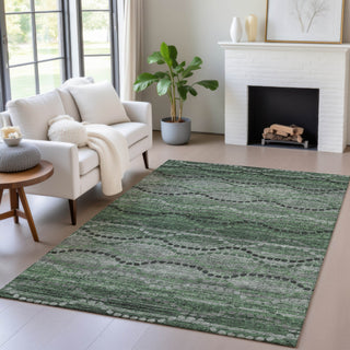 Piper Looms Chantille Gradient ACN2031 Olive Machine Washable Area Rug Lifestyle Image Feature