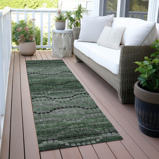 Piper Looms Chantille Gradient ACN2031 Olive Machine Washable Area Rug Runner Outdoor Lifestyle Image Feature