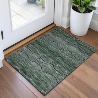 Piper Looms Chantille Gradient ACN2031 Olive Machine Washable Area Rug Scatter Lifestyle Image Feature
