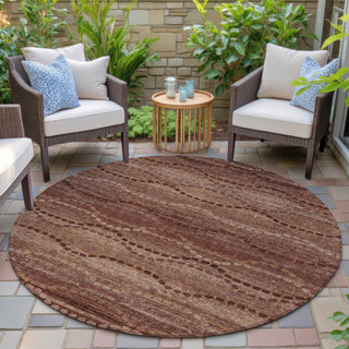 Piper Looms Chantille Gradient ACN2031 Paprika Machine Washable Area Rug Round Outdoor Lifestyle Image Feature