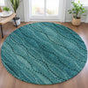 Piper Looms Chantille Gradient ACN2031 Turquoise Machine Washable Area Rug Round Lifestyle Image Feature