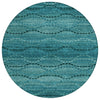 Piper Looms Chantille Gradient ACN2031 Turquoise Machine Washable Area Rug Round Main Image
