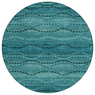 Piper Looms Chantille Gradient ACN2031 Turquoise Machine Washable Area Rug Round Main Image