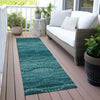 Piper Looms Chantille Gradient ACN2031 Turquoise Machine Washable Area Rug Runner Outdoor Lifestyle Image Feature