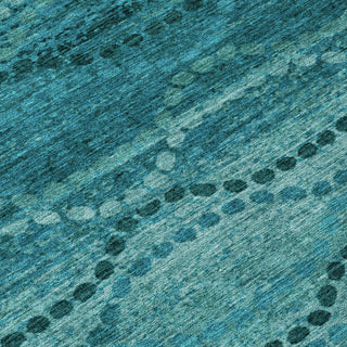 Piper Looms Chantille Gradient ACN2031 Turquoise Machine Washable Area Rug Swatch Image