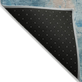Piper Looms Chantille Abstract ACN2032 Blue Machine Washable Area Rug Backing Image