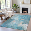 Piper Looms Chantille Abstract ACN2032 Blue Machine Washable Area Rug Lifestyle Image Feature