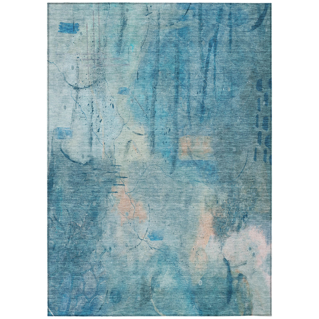 Piper Looms Chantille Abstract ACN2032 Blue Machine Washable Area Rug main image