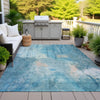 Piper Looms Chantille Abstract ACN2032 Blue Machine Washable Area Rug Outdoor Lifestyle Image Feature