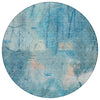 Piper Looms Chantille Abstract ACN2032 Blue Machine Washable Area Rug Round Main Image