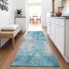 Piper Looms Chantille Abstract ACN2032 Blue Machine Washable Area Rug Runner Lifestyle Image Feature