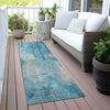 Piper Looms Chantille Abstract ACN2032 Blue Machine Washable Area Rug Runner Outdoor Lifestyle Image Feature