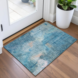 Piper Looms Chantille Abstract ACN2032 Blue Machine Washable Area Rug Scatter Lifestyle Image Feature