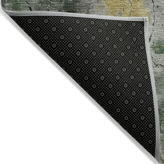 Piper Looms Chantille Abstract ACN2032 Pewter Machine Washable Area Rug Backing Image