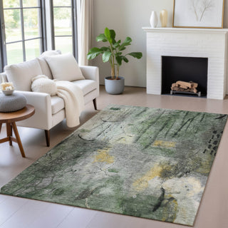 Piper Looms Chantille Abstract ACN2032 Pewter Machine Washable Area Rug Lifestyle Image Feature