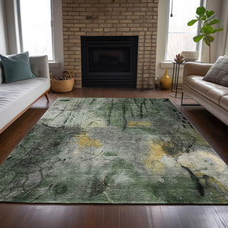 Piper Looms Chantille Abstract ACN2032 Pewter Machine Washable Area Rug Lifestyle Image Feature