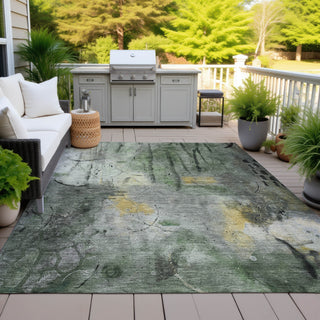 Piper Looms Chantille Abstract ACN2032 Pewter Machine Washable Area Rug Outdoor Lifestyle Image Feature