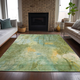 Piper Looms Chantille Abstract ACN2032 Sage Machine Washable Area Rug Lifestyle Image Feature