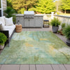 Piper Looms Chantille Abstract ACN2032 Sage Machine Washable Area Rug Outdoor Lifestyle Image Feature
