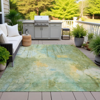 Piper Looms Chantille Abstract ACN2032 Sage Machine Washable Area Rug Outdoor Lifestyle Image Feature