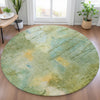 Piper Looms Chantille Abstract ACN2032 Sage Machine Washable Area Rug Round Lifestyle Image Feature