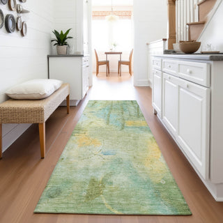 Piper Looms Chantille Abstract ACN2032 Sage Machine Washable Area Rug Runner Lifestyle Image Feature