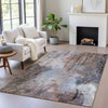 Piper Looms Chantille Abstract ACN2032 Taupe Machine Washable Area Rug Lifestyle Image Feature