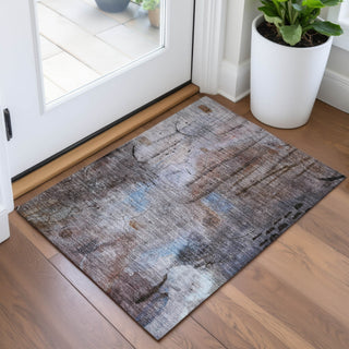 Piper Looms Chantille Abstract ACN2032 Taupe Machine Washable Area Rug Scatter Lifestyle Image Feature
