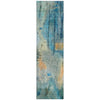 Piper Looms Chantille Abstract ACN2032 Teal Machine Washable Area Rug Runner Main Image