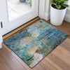Piper Looms Chantille Abstract ACN2032 Teal Machine Washable Area Rug Scatter Lifestyle Image Feature