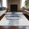 Piper Looms Chantille Abstract ACN2033 Blue Machine Washable Area Rug Lifestyle Image Feature