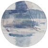 Piper Looms Chantille Abstract ACN2033 Blue Machine Washable Area Rug Round Main Image