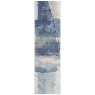 Piper Looms Chantille Abstract ACN2033 Blue Machine Washable Area Rug Runner Main Image