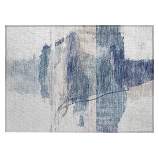 Piper Looms Chantille Abstract ACN2033 Blue Machine Washable Area Rug Scatter Main Image