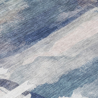 Piper Looms Chantille Abstract ACN2033 Blue Machine Washable Area Rug Swatch Image